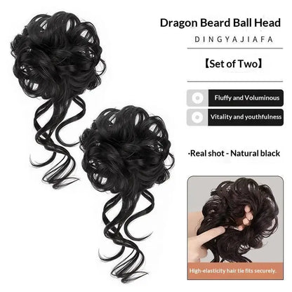 Messy Bun Hair Piece Tousled Updo With Tendrils Hair Bun Extensions Wavy Curly Hair For Women