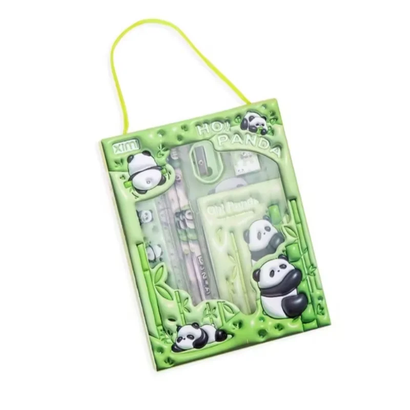 1 Set Cartoon Stationery Set Including Pencil Notebook Ruler Eraser Pencil Sharpener Student School Supplies Stationery Gifts