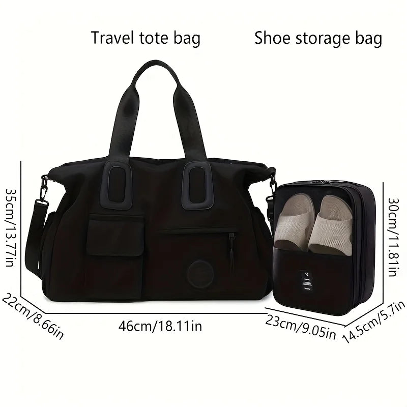 Large capacity travel handbag, lightweight luggage that can be carried around, shoulder strap fitness bag