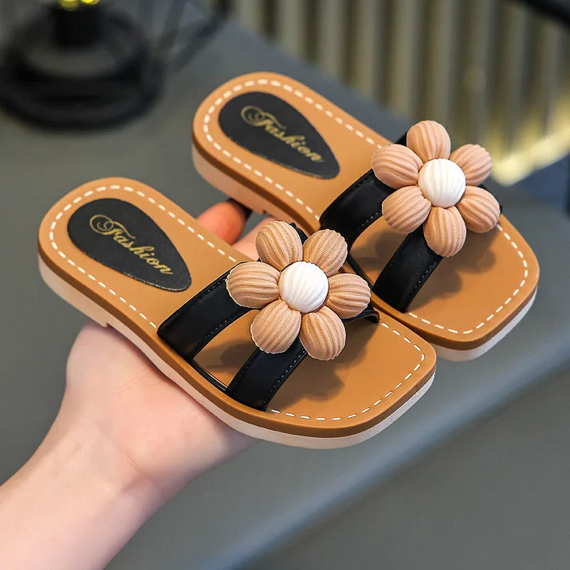 Children Slippers Kids Summer Cartoon Beach Shoes Girls Baby Soft Sole Non-Slip  ( Available )