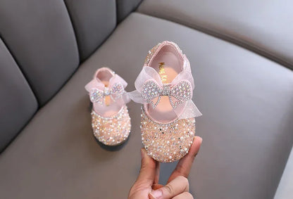 Rhinestone Sequins Girls Princess Shoes Children Party Dance Shoes Student Spring Autumn New Flats Kids Performance Shoes