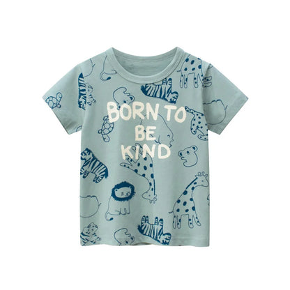 Jumping Meters Hot Selling Boys Girls Summer Baby T Shirts Short Sleeve Cartoon Cars  Toddler Tees Tops Boys Girls Clothing