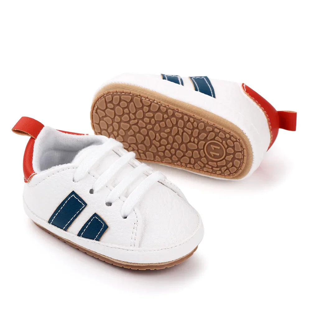 Baby Casual Shoes Non-slip Sole and PU for Toddler Boys and Girls Outdoor Walking Sneakers