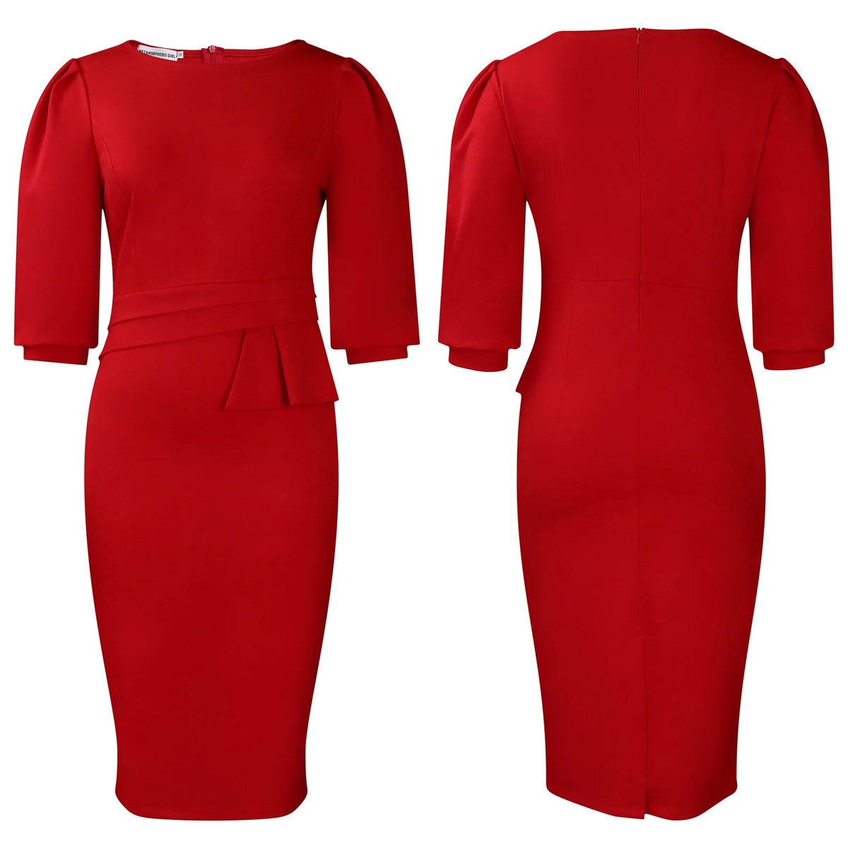 Elegant Office Dresses for Women O Neck Half Sleeve Sheath Package Hips Formal Business Work Wear Vestidos Mujer Dress Clothes