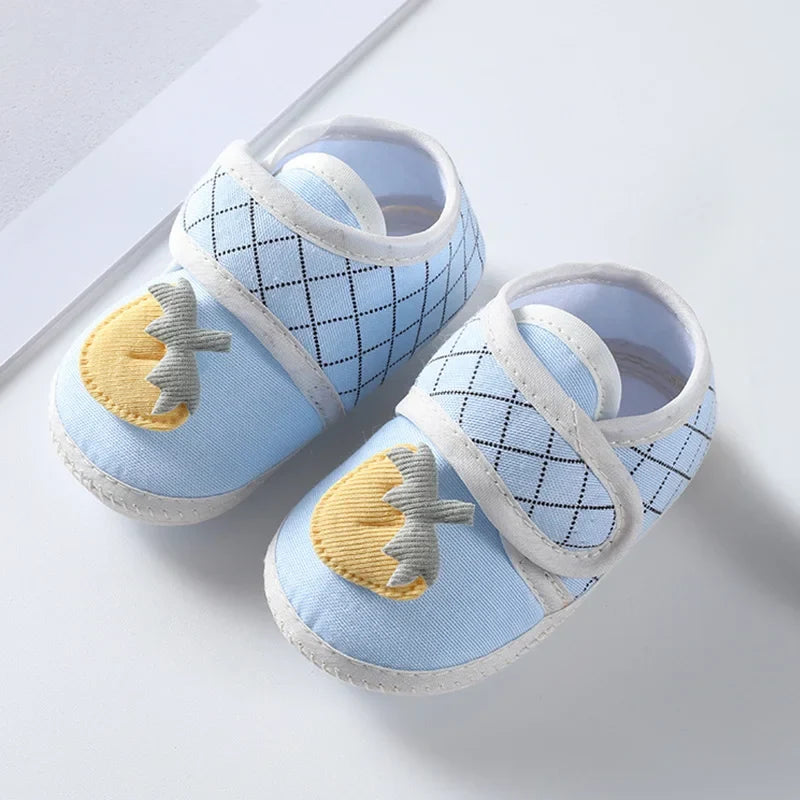 Newborn Baby Boy Girls Shoes Spring Autumn Lovely Floral Embroidery Anti-Slip Sneaker Crib Shoes Soft Cotton Cute First Walkers (Available)