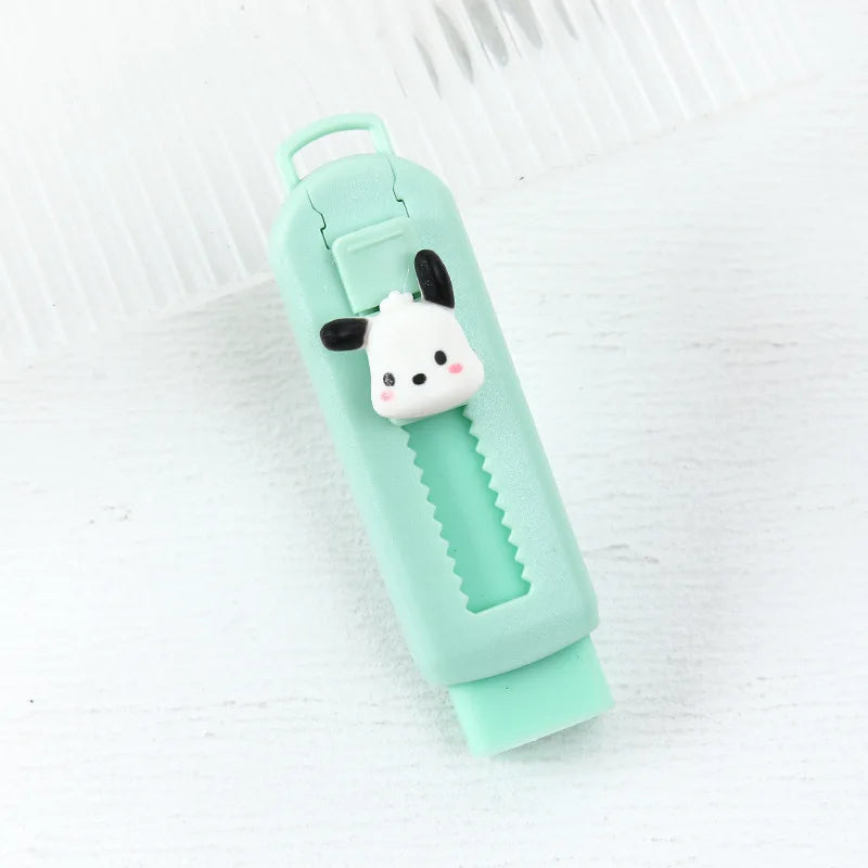 1Pcs Creative Push-pull Cartoon Eraser Macaron Colored Eraser Telescopic Kawaii Children's Pencil Eraser Student Stationery