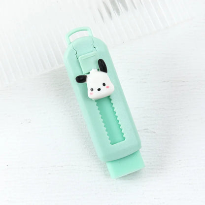 1Pcs Creative Push-pull Cartoon Eraser Macaron Colored Eraser Telescopic Kawaii Children's Pencil Eraser Student Stationery