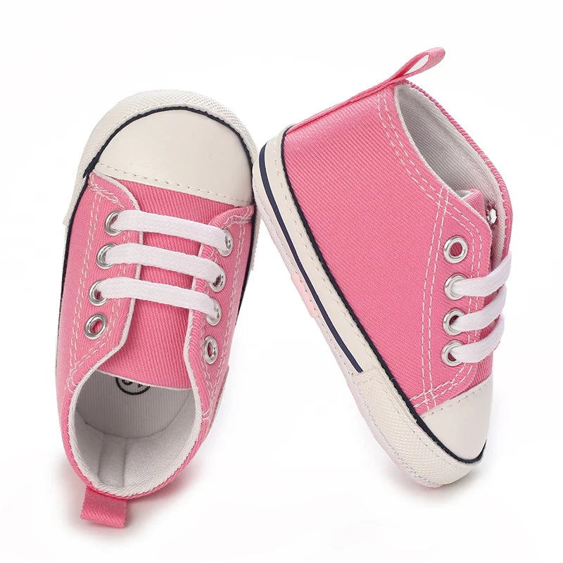 Fashionable Baby Girl Shoes Cute Classic Pink Theme Casual Flat Shoes Soft Sole Comfortable Lightweight Walking Shoes