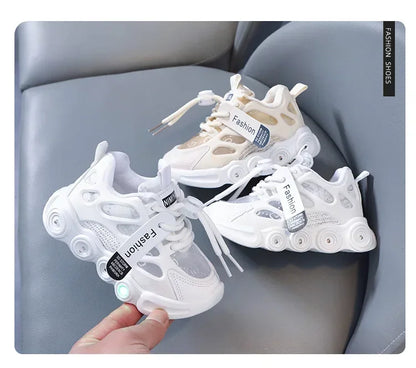 Child Fashion Sport Shoes Summer Luminous Fashion Breathable Kids Boys Net Shoes Girls LED Sneakers with Light Running Shoes