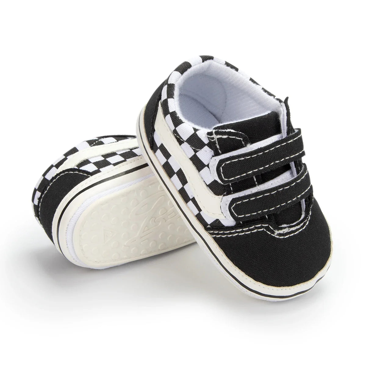 Baby Boy Girl Shoes Canvas Sneakers Non-slip Rubber Sole Plaid Streaks First Walkers Infant Baby Unisex Casual Shoes