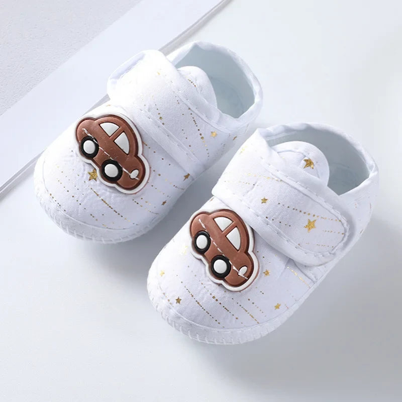 Newborn Baby Boy Girls Shoes Spring Autumn Lovely Floral Embroidery Anti-Slip Sneaker Crib Shoes Soft Cotton Cute First Walkers (Available)