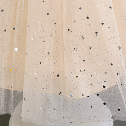 Baby Girl Lace Dresses Sparkling Weddings Pink Dress Elegant Princess Party Tutu Toddler Kids Birthday Baptism Formal Ball Gowns