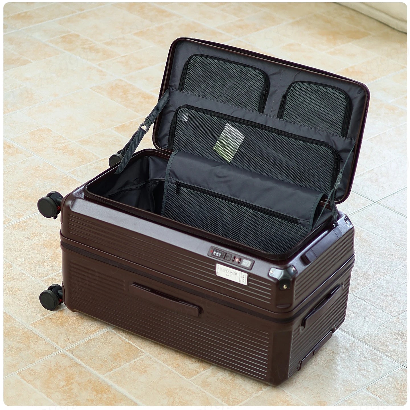 Large Capacity PC Material Suitcase 20/28/32/34-inch Deep-Compartment Travel Luggage with Combination Lock Side-Open Hard Shell