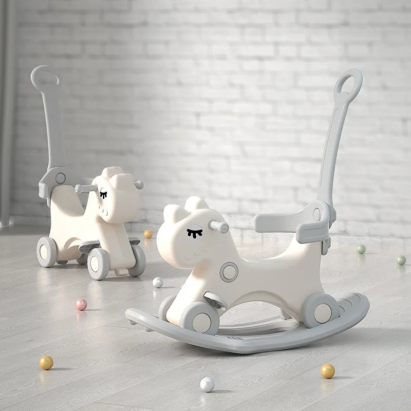 LazyChild Three-in-one Rocking Horse Baby Trojan Horse Toy Children's Rocking Horse Baby Household Multi-function Rocking Horse
