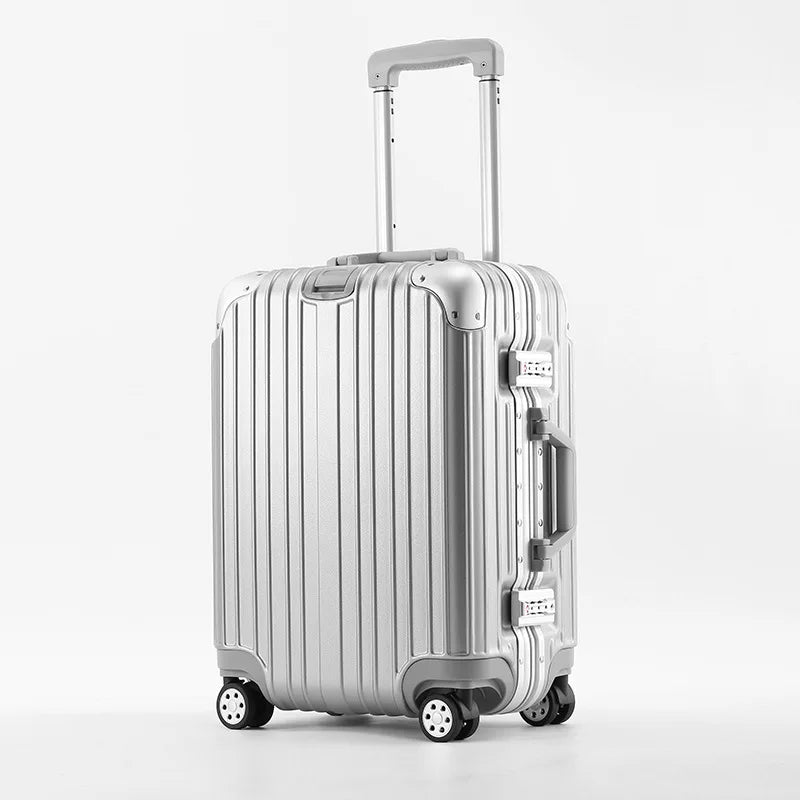 Magnesium Aluminum Alloy Luggage Set, 20" Carry-On & 28" Travel Suitcase with TSA Lock, Lightweight Durable