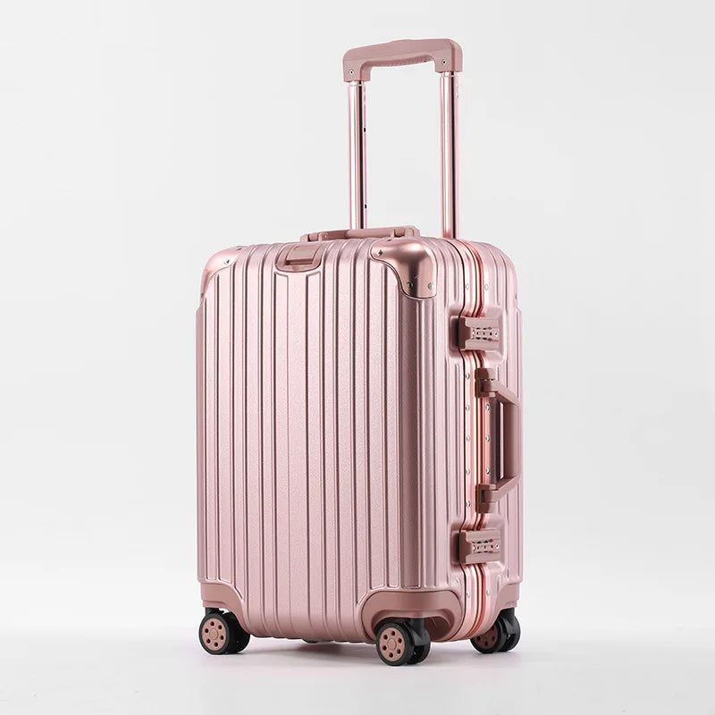 Magnesium Aluminum Alloy Luggage Set, 20" Carry-On & 28" Travel Suitcase with TSA Lock, Lightweight Durable