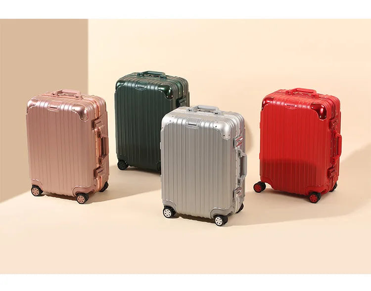 Magnesium Aluminum Alloy Luggage Set, 20" Carry-On & 28" Travel Suitcase with TSA Lock, Lightweight Durable