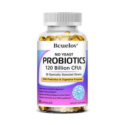 Premium Probiotics, with Prebiotics and Digestive Enzymes To Aid Digestion and Boost The Immune System - 120 Capsules