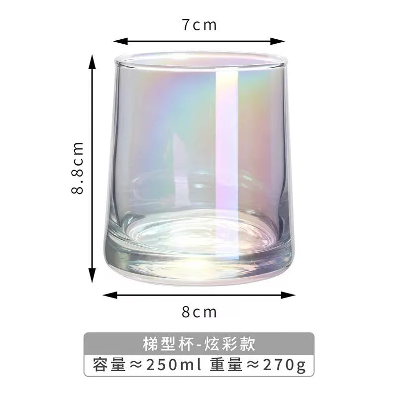 INS-style glass cups,colored trapezoidal couple's household whiskey glasses, bar and hotel mouthwash cups, beer mugs, water cups