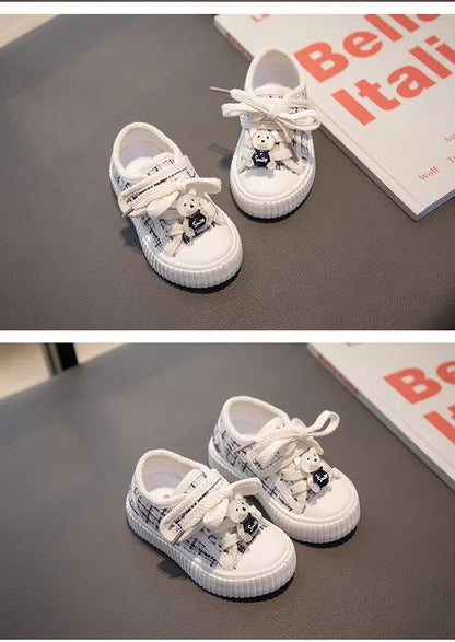 Spring Autumn Fashion Kids Canvas Shoes Casual Sport Boys Girls Sneakers Shoes Soft Rubber Sole Flat Children Canvas Shoes 21-26