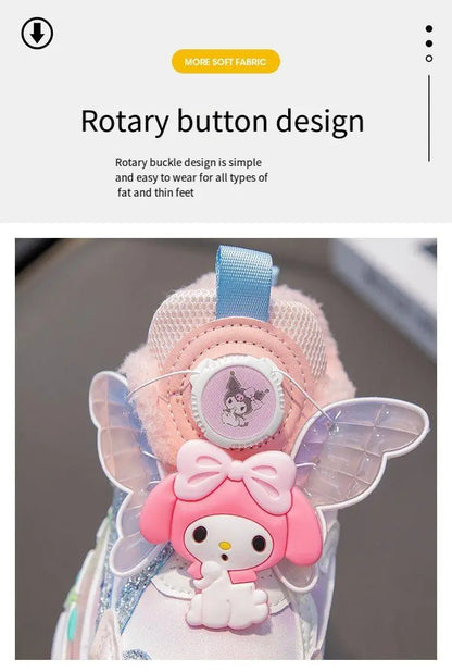 Sanrios Girls Sneakers My Melody Winter New Style Cotton Boots Cartoon Fashion Sports Casual Shoes Kawaii Cute Kids Cotton Shoes