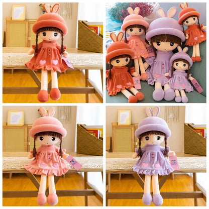 Cute Filled Pp Cotton Girl with Hat Skirt 50cm Height Sweetheart Rag Cozy Cuddle Soft Gift