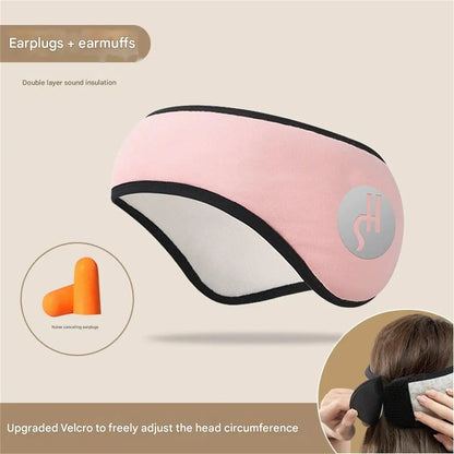 Noise-isolating earmuffs for men and women sleeping and noise reduction in autumn and winter outdoor sports cycling plus velvet