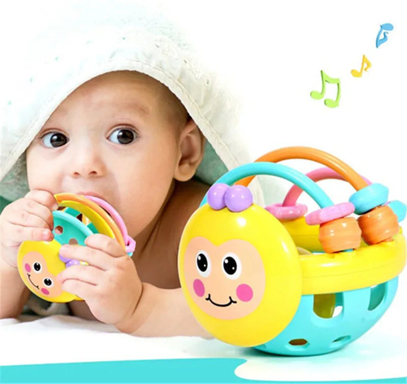 Baby Sensory Teether Ball with BPA-free silicone, easy-grip design, and soft rattle for newborns and infants