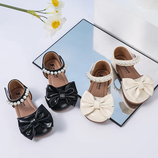 Girls' Sandals and Children's Princess Shoes 2026 Spring New Arrival for Girls Student Rhinestone Bow Performance Shoes