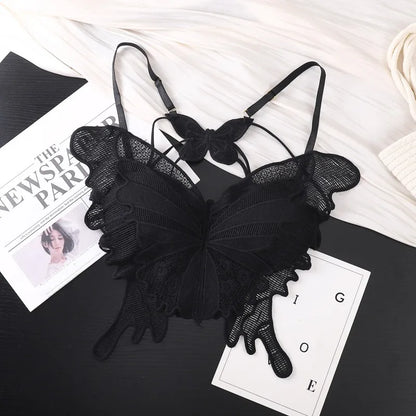 Sexy Butterfly Lace Bras For Women Backless All-in-one Bralette Woman Underwear Female Lingerie Flower Hollow-out Bra Brassiere