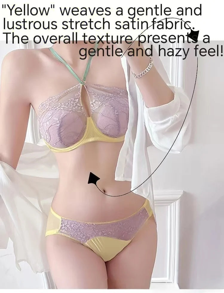 New Sexy Lingerie For Women Thin Large Chest To Show Small Chest Spicy Girl Bra Set Push Up Anti-sagging Bra