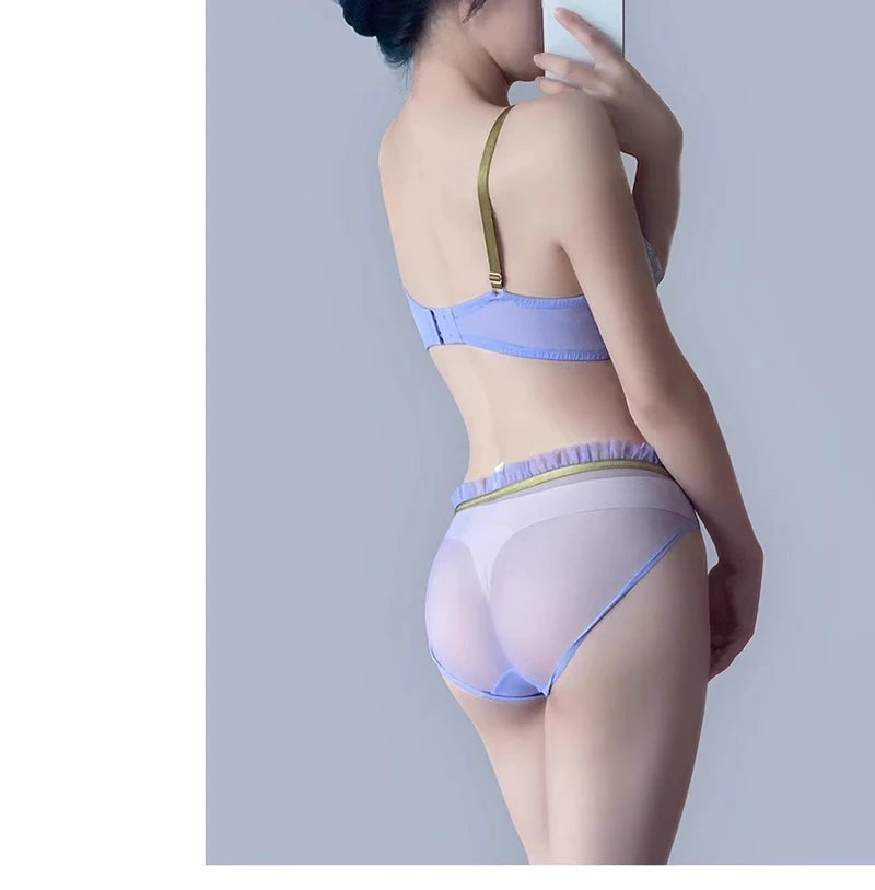 Seamless Lace Bra Breathable Ice Silk Unlined Brassiere Underwear Women's Sexy Push Up Wire Free Ultra-thin Bralette Lingerie