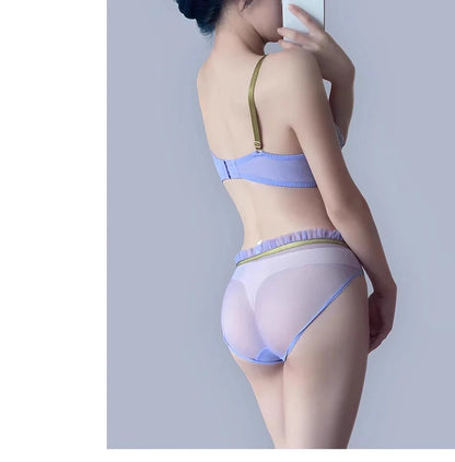 Seamless Lace Bra Breathable Ice Silk Unlined Brassiere Underwear Women's Sexy Push Up Wire Free Ultra-thin Bralette Lingerie