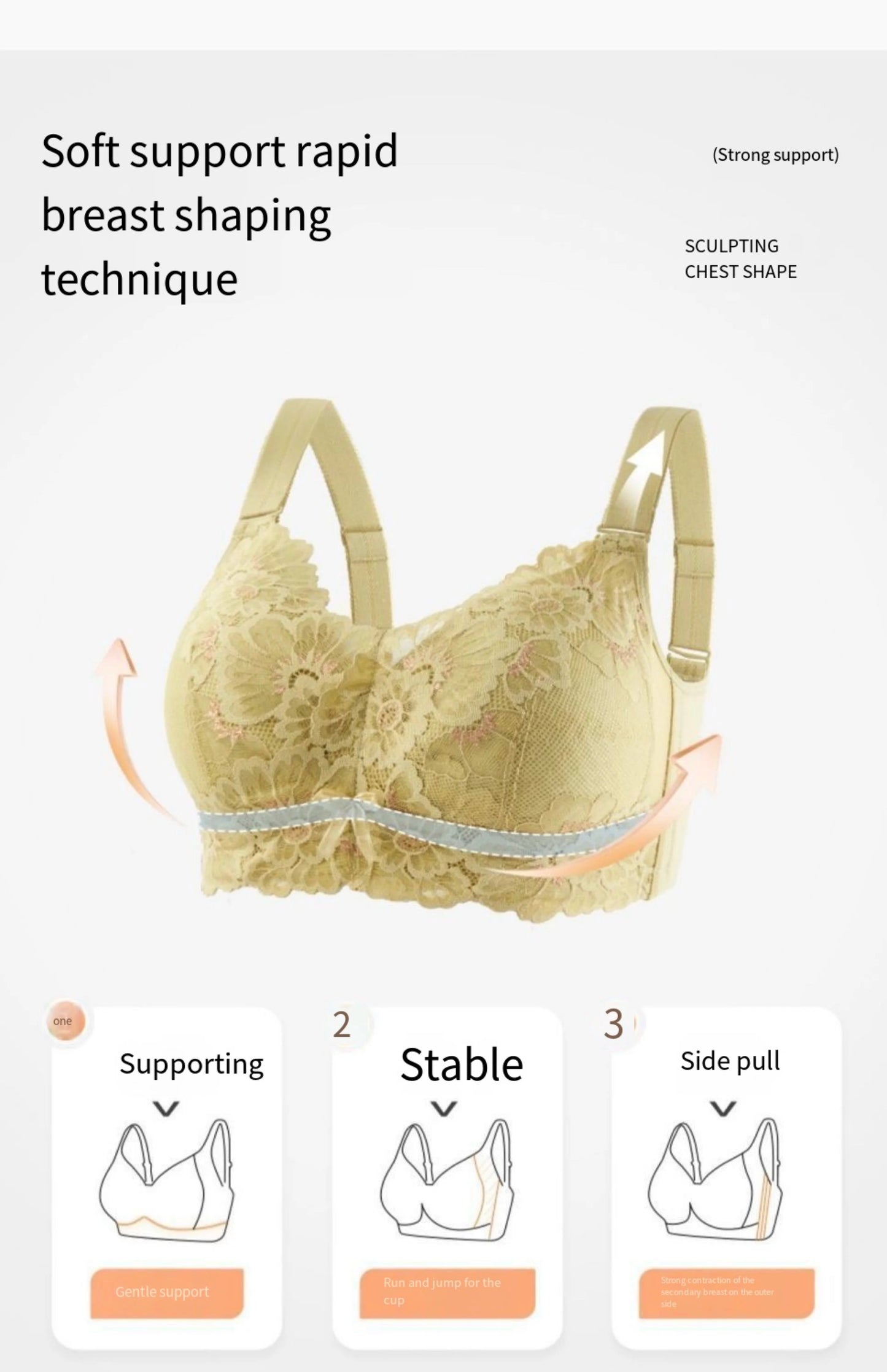 Lace honeycomb cup underwear plus size underwired full cup breathable anti sagging tucked pair breast bra