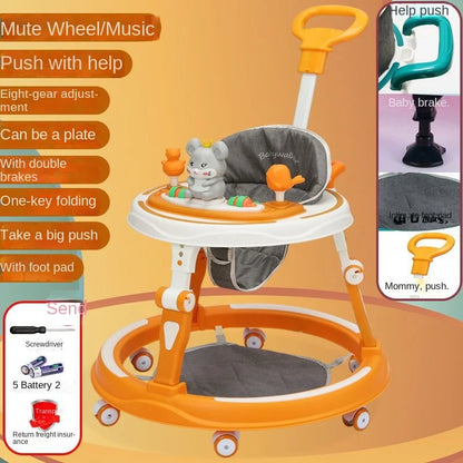 Lazychild Baby Walker 8-gear Adjustable Multi-function Anti-O-leg Anti-rollover Folding Baby Starting Car 5-18 Months Hot New
