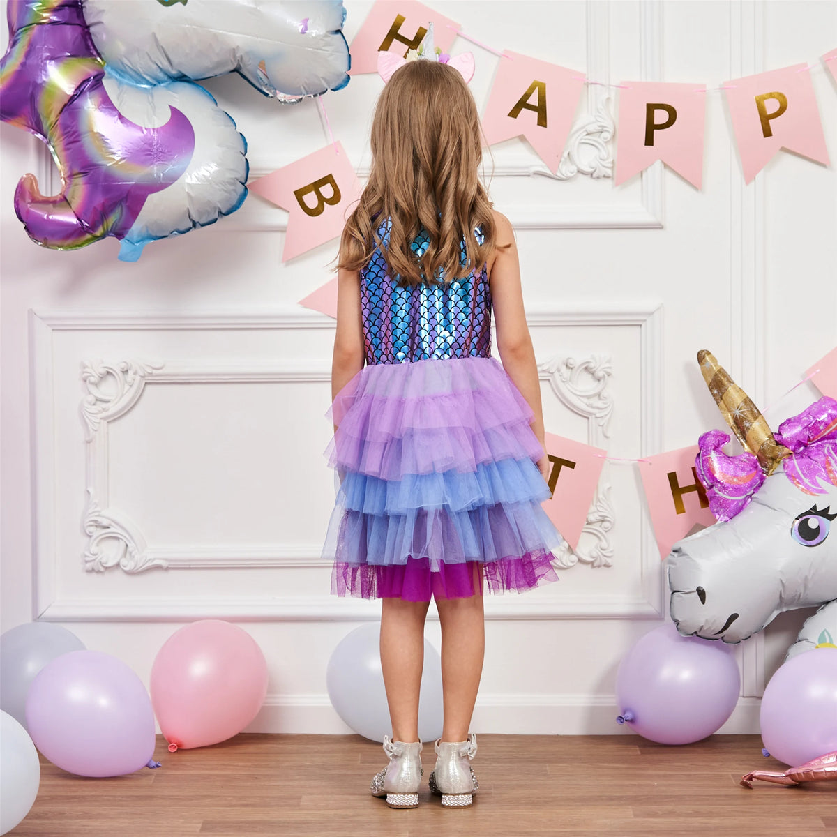 Girls' Fashion Dress Spring/Summer New Line Girls' Princess Party Lace Cake Dress SH1688