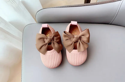 Hot﻿ Kawaii Casual Shoe Children S Shoes Autumn Girls Leather Shoes Bow Square Toe 1 Year Old Baby Soft Sole Walking