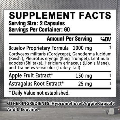 Contains Cordyceps Sinensis and Ganoderma Lucidum Extracts, Supports Immune Health, Grows Muscles, and Balances Blood Sugar