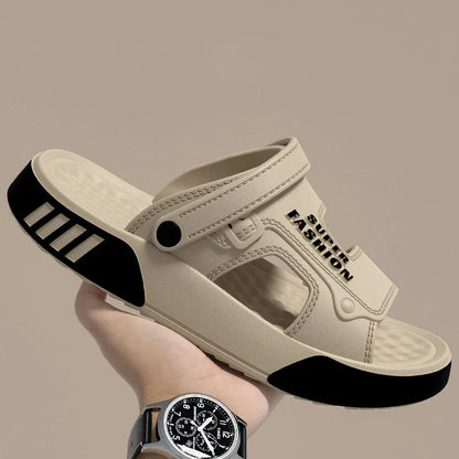 Men Slippers Summer EVA Soft-soled Platform Slides Sandals Indoor Outdoor Walking Beach Shoes Flip Flops Mens Home Shoes