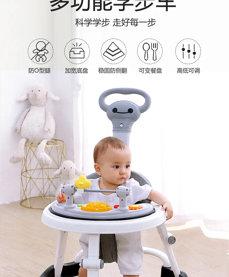 Baby Walker Anti-o-legs Multi-functional Anti-drop Anti-rollover Girl Baby Boy Walking Can Sit on Trolley U-shaped