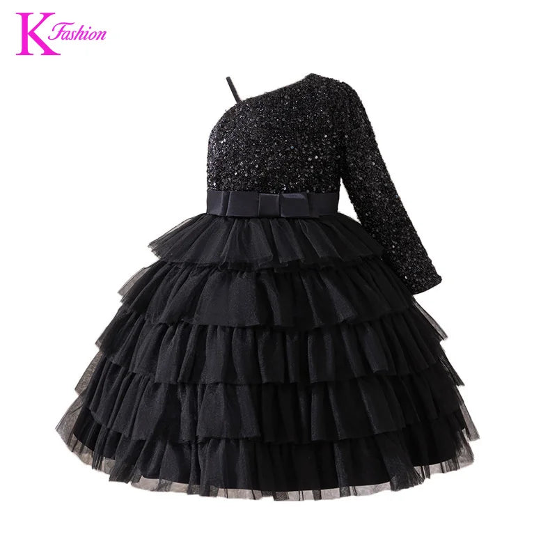 Girls' Long Princess Dress For Birthday Party Children's Fashion Show Dress Performance Evening Gown Clothing For Kids 4-12Y