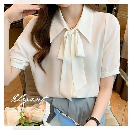 Short Sleeve Shirts Womens Mesh Pleated Pintucked Loose Tunic Casual Club Fairycore Trendy Urban Student Artistic Youthful