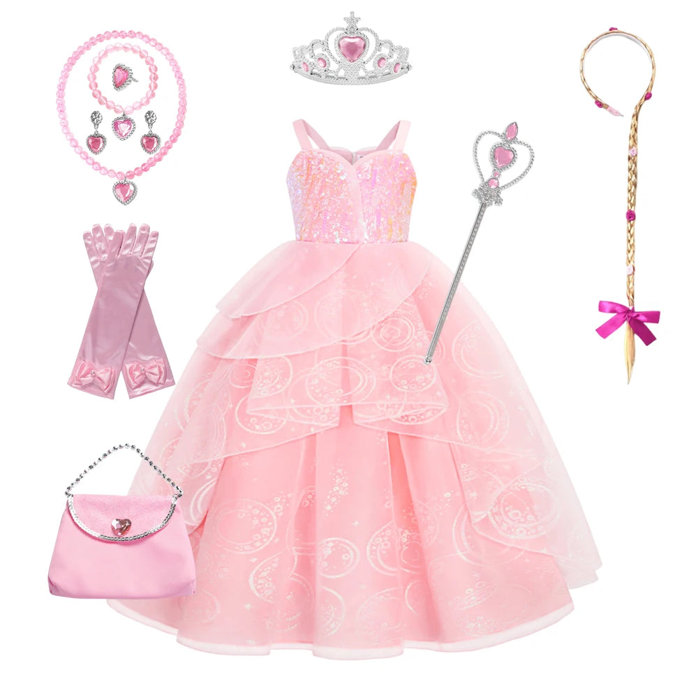 2025 Girl Princess Dress Carnival Party Princess Dress Birthday Party Dress Children's Pink Cute Dress Girl's Party Dress 2-12Y