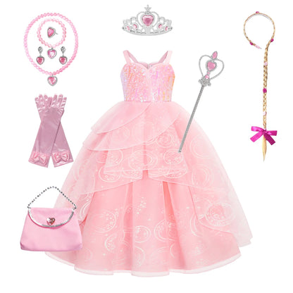 2025 Girl Princess Dress Carnival Party Princess Dress Birthday Party Dress Children's Pink Cute Dress Girl's Party Dress 2-12Y