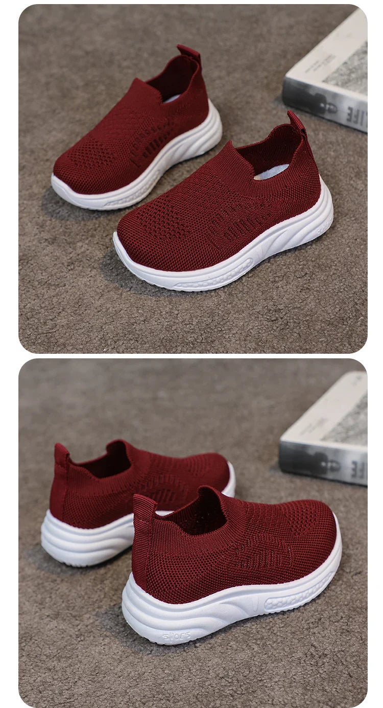Lightweight Boys Girls Casual Shoes Breathable Slip on Kids Casual Sneakers Anti-slip Toddler Flats Outdoor Walking Shoes