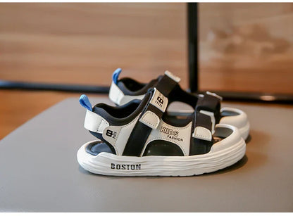 New Hot Sales Black Beige Soft Boys Girls Beach Shoes Casual Non-slip Kids Baby Sports Sandals