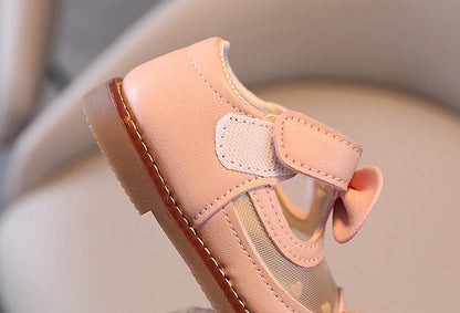2025 Kids Shoes Baby Girl Walking Shoes with Breathable and Non Slip Mesh Bow Princess Shoes with Non Slip Soft Soles