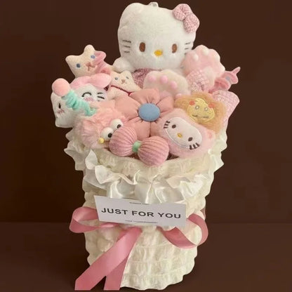 Kawaii Hello Kitty Cat Plush Doll Bouquet Girl Heart Birthday Gift Girl Giving Boyfriend Holiday Decoration Holiday Gifts