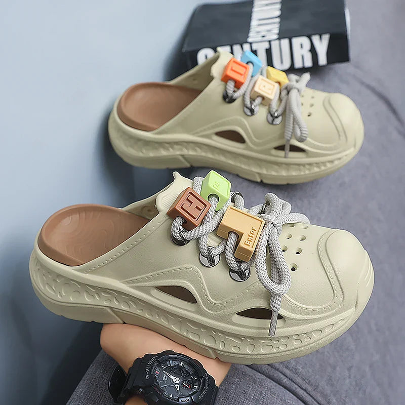 Summer Slippers for Men and Women, Non-Slip Toe-Toe Outdoor Thick-Soled Wear-Resistant Casual Beach Shoes Sandals