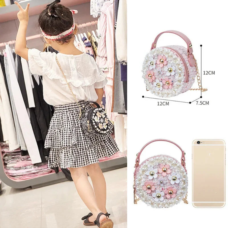 Women Bag Lady Little Girls Toddler Princess Lovely Bag Kids Baby Messenger Shoulder Crossbody Flower Bag